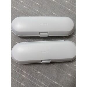 PHILIPS SONICARE TRAVEL CASE FOR ELECTRIC TOOTHBRUSH CASE ONLY WHITE Lot Of 2